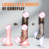 Großhandel Silikon männlich Penis Extender Wieder verwendbare G-Punkt Stimulation Vibrator Pistole Dildos Kondome für Männer