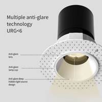 Spots LED encastrés ronds en aluminium COB, anti-éblouissement, sans cadre, dimmables 0-10V Dali, réglables, pour la maison