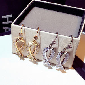 Orecchini Pendenti Scintillanti con Fiocco per Donne, Eleganti Orecchini Pendenti, Gioielli per Orecchie alla Moda per Uso Quotidiano - Product Image 3