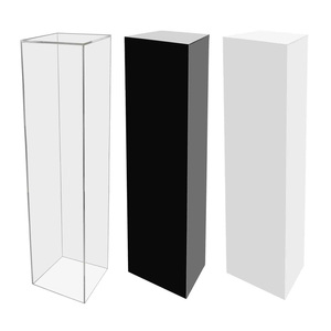 Colonna Espositiva Alta in Acrilico Bianco e Nero, Piedistallo per Sculture, Torre per Fiori da Matrimonio in Vetro Organico - Product Image 1