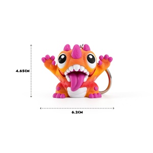 Lindo Llavero de Monstruo Multicolor Impreso en 3D con Lengua Fuera, Adorable Colgante Estilo Dinosaurio para Accesorios de Juguete Personalizados y Modernos - Product Image 4
