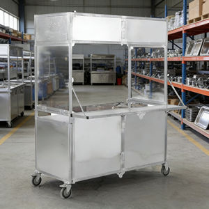 Carrito de Remolque Plegable Compacto de Acero Inoxidable con 4 Ruedas, Resistente a la Oxidación, para Venta de Café, Helados, Hot Dogs, Dulces, Bocadillos y Papas Fritas - Product Image 4