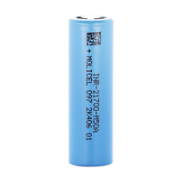 بطارية ليثيوم أيون أسطوانية أصلية من Molicel M50A 21700 بسعة 5000 مللي أمبير في الساعة وجهد 3.7 فولت لدرجات الحرارة المنخفضة، مناسبة لتجميع حزم بطاريات السكوتر