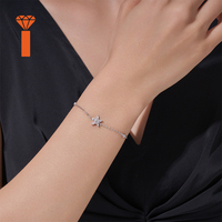 Bracelet Minimaliste en Argent Sterling 925 avec Moissanite Marquise Poli Miroir GRA, Bracelet Empilable Délicat pour Femme