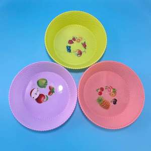 Assiettes à fruits rondes à un dollar, assiettes à fruits en plastique colorées, assiettes pour graines de melon et bonbons, vente en gros disponible à un dollar - Product Image 1