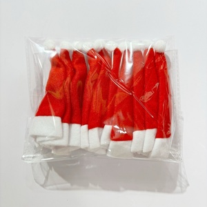 Christmas Mini <b>Cone</b>-Shaped Fleece Headwear Hats American Style Mini Christmas Hat <b>Party</b> Cutlery,Wine Bottle Decorations - Product Image 3