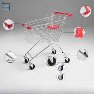 60L Metal <strong>Shopping</strong> Cart Zinc-Plated Supermarket Grocery <strong>Trolley</strong> with Silent PVC Wheels and Child Seat for Retail - Product Image 4