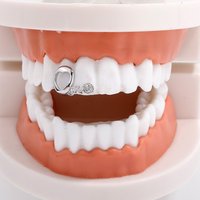 Grillz dentaire Rosette ajouré Cœur Étoile Plaqué Or Bicolore Bijoux Hip Hop pour Rappeurs Vente en Gros