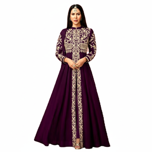 À la recherche d'un tissu magnifique et élégant Long Floor Work FAUX GEORGETTE Salwar Suit avec Dupatta assorti à bas prix - Product Image 1