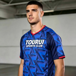 Camiseta <span class=keywords><strong>de</strong></span> Fútbol Transpirable <span class=keywords><strong>de</strong></span> Manga Corta Personalizada para Hombre, Cabo Verde 2026 - Product Image 1