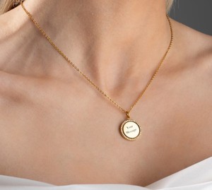 <span class=keywords><strong>Spinner</strong></span> de doble cara, collar grabado personalizado, joyería personalizada, <span class=keywords><strong>Fidget</strong></span> único con collar de barra de oro, regalo del Día de San Valentín - Product Image 4