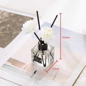 Blackcurrant Square Glass <b>Reed</b> <b>Diffuser</b> Set with White Flower Aroma Fragrance Scent <b>for</b> Home - Product Image 2
