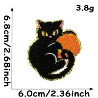 Patch brodé en chenille pour Halloween, motif fantôme, citrouille, pierre tombale, crâne, décoration festive