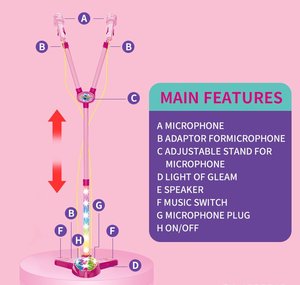 ของเล่นคาราโอเกะสำหรับเด็ก เครื่องดนตรีของเล่น ใช้แบตเตอรี่ กีตาร์ของเล่นพร้อมไมโครโฟนสำหรับร้องเพลง - Product Image 3