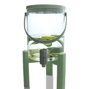 Dispensador de bebidas de vidrio de alta borosilicato, 3L, hecho en casa, con grifo