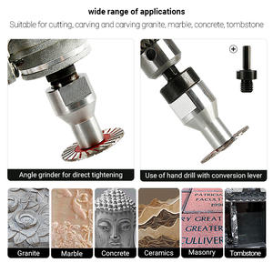 Ensemble de <span class=keywords><strong>5</strong></span> lames de scie diamantées avec bride amovible - Adaptateurs M14/M10/<span class=keywords><strong>5</strong></span>/8-11 - pour la sculpture sur granit, marbre, <span class=keywords><strong>pierre</strong></span>, gravure de pierres tombales - Product Image 5