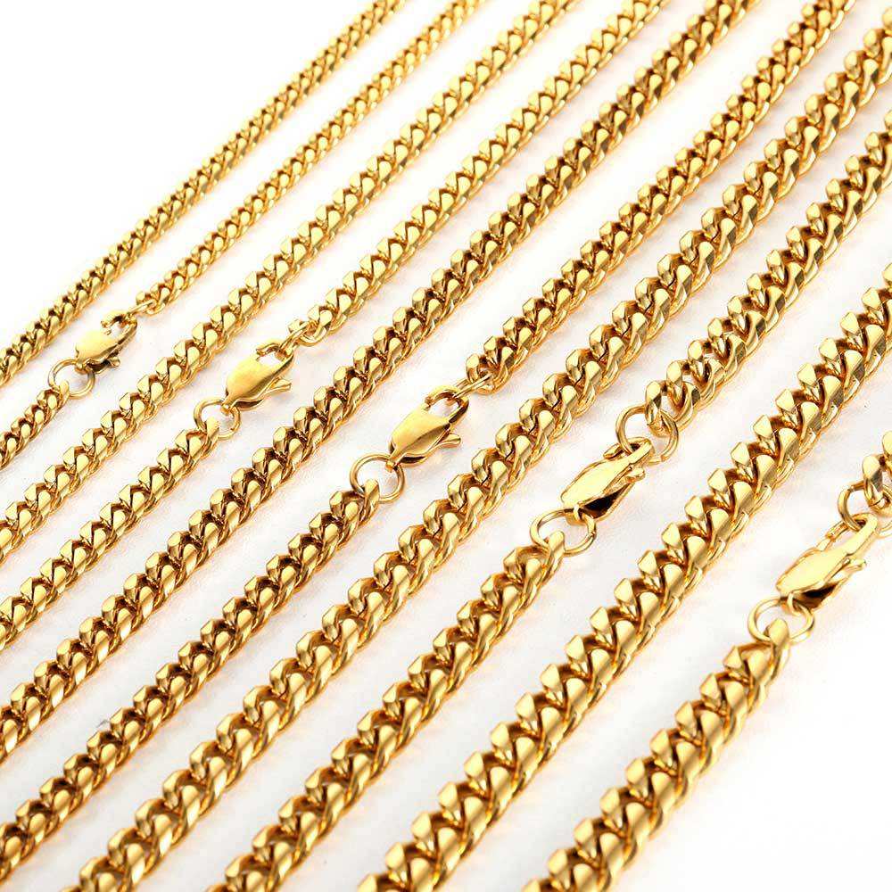 Gold (width 4mm) - necklace 16 inches (length 40.64cm)