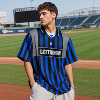 Jersey Deportivo Retro Americano a Rayas Personalizado al por Mayor ODM, Impresión por Sublimación, Logotipo Personalizado, Patrón Personalizado, Alta Calidad, Transpirable