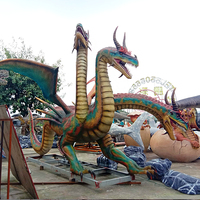 Dragon occidental réaliste en fibre de verre pour aire de jeux, statue de dragon animatronique grandeur nature, réaliste, à vendre