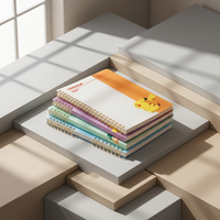 Carnet à spirale transparent Pokémon coréen, design aléatoire, papeterie pour enfants, cadeau pour écoliers, vente en gros