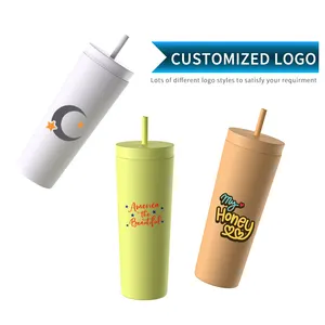 High Quality Good Price Tumbler With Straw Double Wall Tumbler SOFT TOUCH Cups With Lid