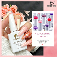 Sister City OEM Vente en gros 15ml 24 Couleurs Gel UV Vernis à Ongles Longue Durée Écologique DIY Salon Manucure Gel Coloré pour Ongles