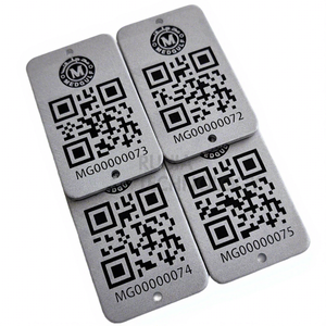 Etiquetas de Código QR de Metal Grabadas Personalizadas con Números de Serie, Muestra Gratuita, MOQ Bajo, Etiqueta de Código QR de Metal Personalizada - Product Image 1
