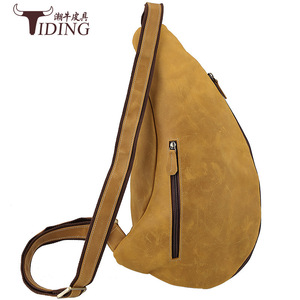 Tiding Men's Chest <b>Bag</b> Genuine Leather Large Capacity Crossbody <b>Bag</b> For Leisure Travel Solid Color Spring 2024 - Product Image 1