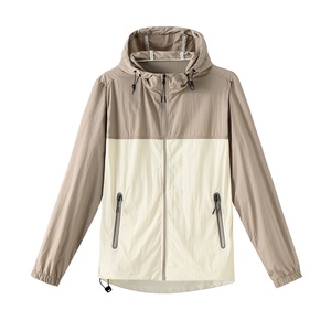 Chaqueta de Verano para Parejas, Anti-UV, de Nailon, con Protección Solar, Cierre de Cremallera, Capucha, Diseño Colorblock, Ligera, Repelente al Agua, para Actividades al Aire Libre - Product Image 2