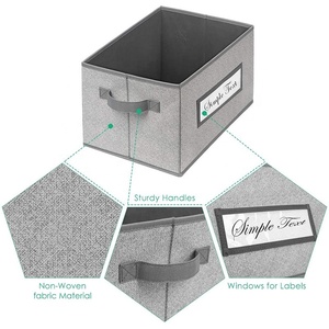 Cubes De Stockage pliables avec Étiquettes Tissu Boîte De <span class=keywords><strong>Rangement</strong></span> pour Organiser - Product Image 5