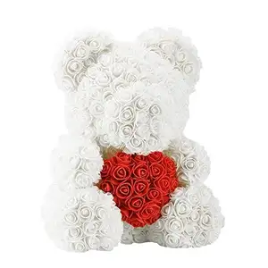 Amazon Hot Selling Custom Mooie Rose Teddybeer Kunstmatige Foam Valentine Best Gift Verjaardag Bruiloft Evenement Bloemen Decor