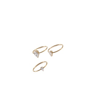 Simple Fashion Jewelry 18k Gold Plated Waterdrop Diamond <b>Finger</b> <b>Ring</b> - Product Image 1