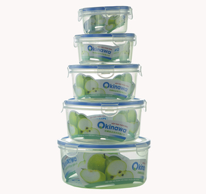 Boîtes de rangement de cuisine 5 pièces, sûres, compatibles micro-ondes, contenants en plastique sans BPA - Product Image 1