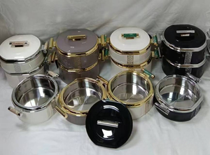 Recipiente Térmico para Alimentos Color Crema, 1.5L 2L 2.5L, Juego de Cazuelas con Detalle Lateral <span class=keywords><strong>Arabesco</strong></span> de Lujo - Product Image 6