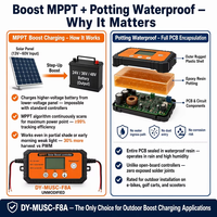 Contrôleur de charge solaire MPPT 8A avec fonction Boost, entrée PV 13-60V, chargeur de batterie 24V 36V 48V pour tricycle électrique