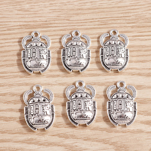 WENY 10 Pezzi per Confezione <span class=keywords><strong>Nuovo</strong></span> Ciondolo Animale, <span class=keywords><strong>Scarabeo</strong></span> Egiziano in Argento Antico, Accessorio per Bracciale - Product Image 1