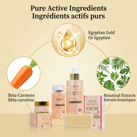 Kit de Soins Vegan Éclaircissant au Jaune d'Œuf et à la Carotte pour Peaux Noires Africaines, Vitamine C, Anti-Taches pour Visage et Corps, OEM ODM, Faible MOQ 120 Pièces
