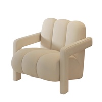 Fauteuil d'appoint en tissu velours de luxe, canapé simple minimaliste avec pieds en bois robustes pour la maison ou le bureau