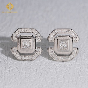 Moissanite <b>Mens</b> Jewelry Ear Stud Screw Back D VVS Moissanite Iced Out Diamond Hiphop 925 Silver Stud <b>Earrings</b> - Product Image 4