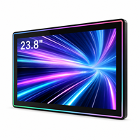 Nouvel écran tactile capacitif industriel plat de 23,8 pouces, moniteur PC tout-en-un, kiosque de jeu, Win10/11 Android /DVI/VGA/USB pour