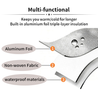 Großhandel Faltbare Einweg-Recyclingbare Vliesstoff-Aluminiumfolie Isolierte Picknick-Wärmebeutel für Kalte Speisen zum Mitnehmen