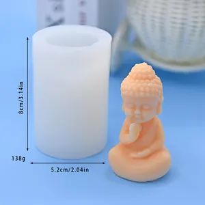 Bán Buôn 3D Dễ Thương Truyền Thống Phật Hình Dạng Hương Liệu Nến Silicone Khuôn Non-Stick Fondant Bánh DIY Silicone Khuôn Mẫu