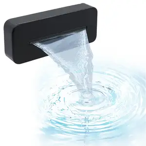 Luxury Waterfall Bathtub Spout Black High Flow Tub Filler Spout Shower Head