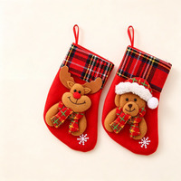 2 Paires de Chaussettes de Noël en Tissu, Décorations Père Noël Bonhomme de Neige, Ornements à Suspendre pour Arbre, Décoration Maison, Nouvel An, Navidad, Sacs Cadeaux Bonbons