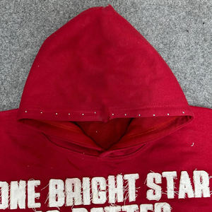 Sudadera con Capucha de Alta Calidad, 100% Algodón, Talla Grande, Bordada con Logotipo Personalizado, Brillante, con Diamantes de Imitación, Pedrería Colorida, 500 - Product Image 2