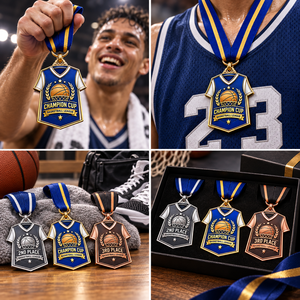 Medalla Conmemorativa de Oro, Plata y Bronce para Torneos de Baloncesto, Personalizada para Eventos Deportivos, con Cinta, OEM ODM - Product Image 3
