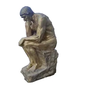 Famous Thinking Man Statue Life Size Cast Bronze The Thinker Sculpture Statue