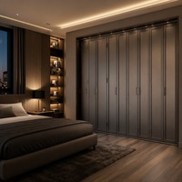 Porte patio pliante moderne insonorisée en aluminium, avec revêtement poudré et verre certifié, pour projets de construction résidentielle