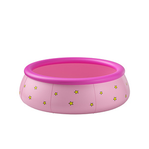 Pursuefree Inflatable Swimming Pool Pink With Stars 120cm Outdoor Foldable Pool For Kids Home Use - Product Image 1