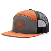 Casquette Snapback Sportive 7 Panneaux à Visière Plate de Haute Qualité avec Logo en Cuir Perforé – Idéale pour les Loisirs, la Pêche, la Plage, les Activités de Plein Air et les Affaires